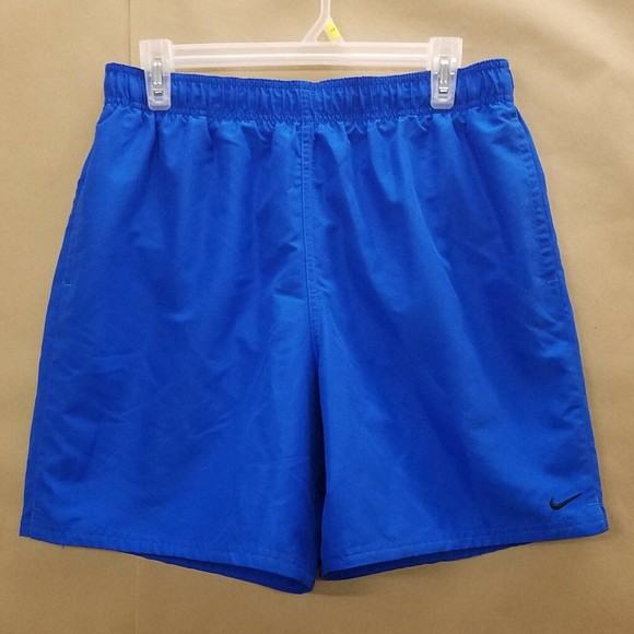Nike nylon Swim Trunks board shorts Men Teen 30" + stretch Blue swimming Shorts - Picture 4 of 8